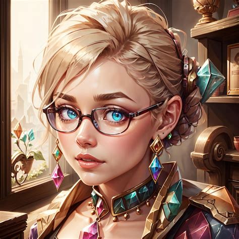 Premium Ai Image A Girl With Glasses And A Necklace