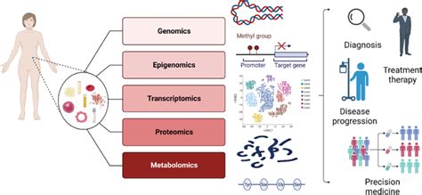 Different multi-omics approaches such as genomics, epigenomics ...