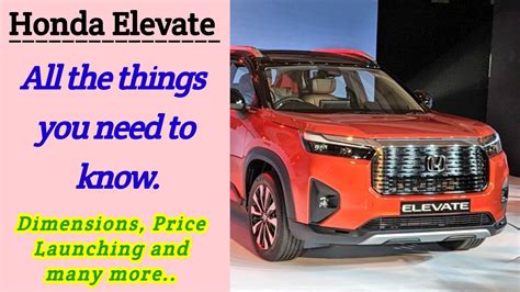 Introducing The All New Honda Elevate Hondas Powerful Return To The