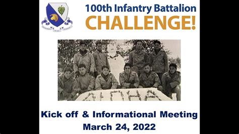 100th Infantry Battalion Challenge Kickoff Meeting March 24 2022 Youtube