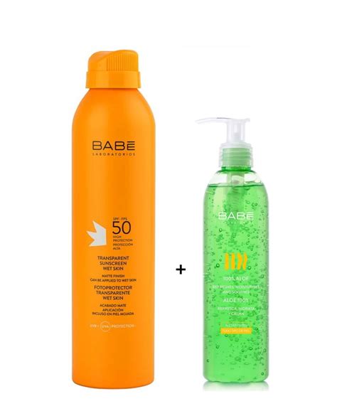 Babe Transparent Sunscreen Wet Skin Güneş Losyonu SPF ML Babe Aloe Vera Gel Ml