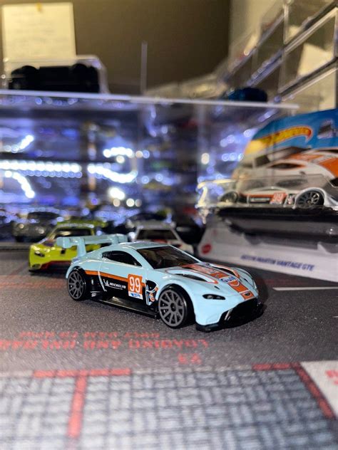 Hot Wheels Aston Martin Vantage GTE Race Day Gulf Premium Hobbies Toys Toys Games On