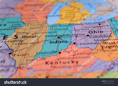 Illinois Indiana Map Photos And Images And Pictures Shutterstock