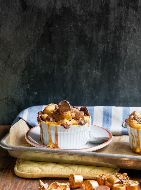 Chocolate Bread Pudding with Caramel Rolos - Caramel Bread Pudding