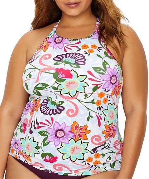 Anne Cole Fleetwood High Neck Tankini Top Plus Size 16w 16w At Amazon