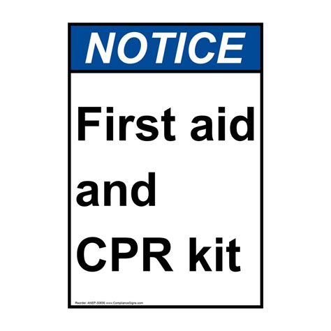 Portrait Ansi First Aid And Cpr Kit Sign Anep 30856