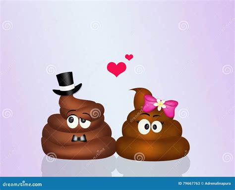 Marriage of poop stock illustration. Illustration of cute - 79667763