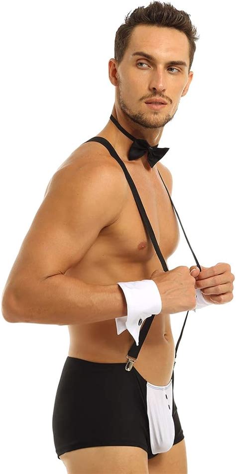 Feeshow Pcs Sexy Homme Lingerie Rotique Serveur Tuxedo Tenue Ensemble