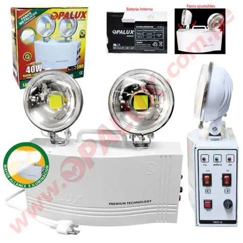 9808 LUZ DE EMERGENCIA UL OPALUX 40W LIFE ILUMINACION