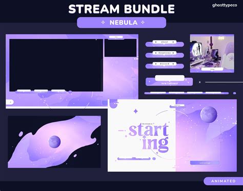 Animated Nebula Stream Bundle Twitch Package Overlays Etsy Artofit