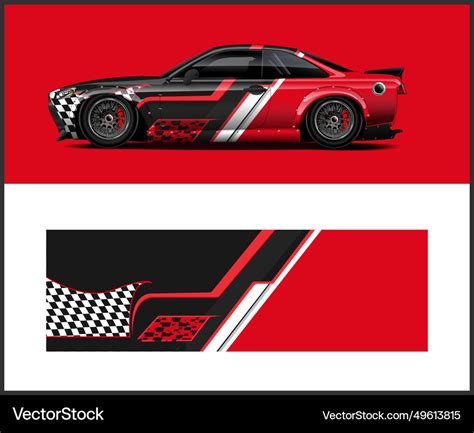 Vehicle graphics vinyl wrap sports car Royalty Free Vector