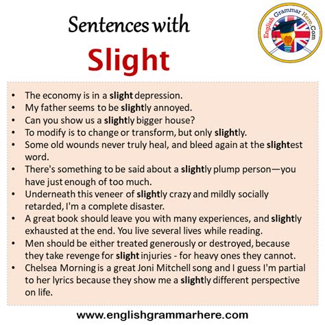 Sentences With Slight Slight In A Sentence In English Sentences For