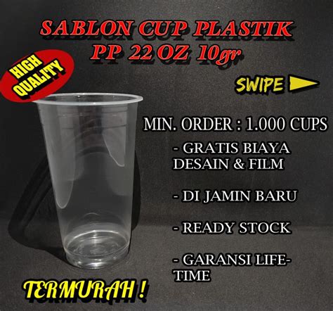 Sablon Gelas Plastik Pp Oz Gr Lazada Indonesia