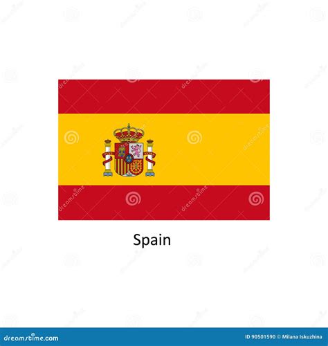 Vector Spain Flag Spain Flag Illustration Spain Flag Picture Stock