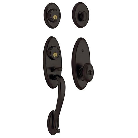 Baldwin Estate Landon Two Point Locking Egg Knob Oil Rubbed Bronze Double Cylinder Deadbolt