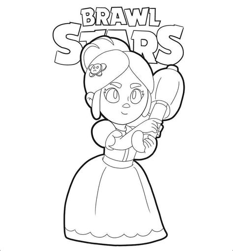 Brawl Stars Coloring Page Piper Coloringbay