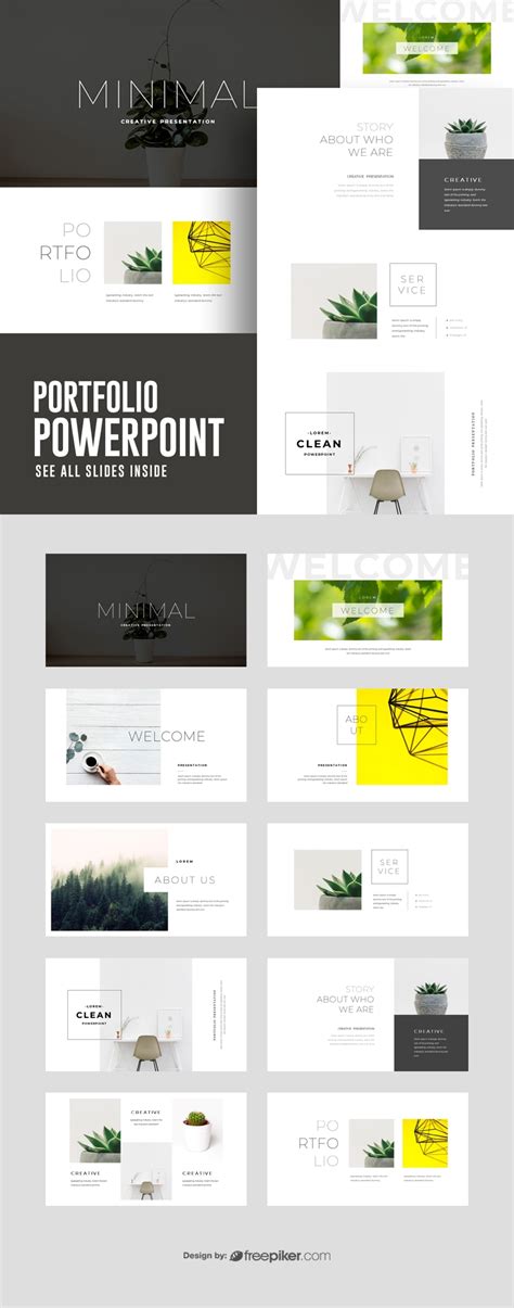 Freepiker | portfolio powerpoint presentation template