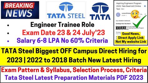 Tata Biggest Off Campus Direct Hiring Started For To