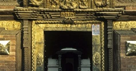 Nepali Traditional Door Of Temple Kathmandu Valley Nepal Kathmandu