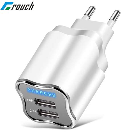 Usb Charger 5v 2a Mobile Phone 2 Port Euus Plug Travel Wall Charger