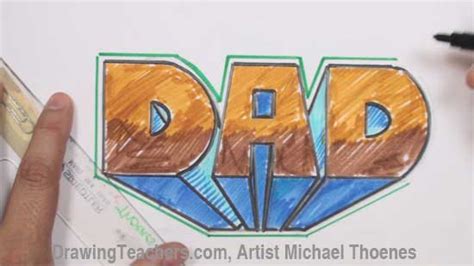 Draw Dad In Block Letters