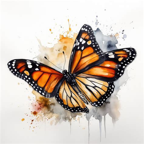 Monarch Butterfly Water Color Painting 12 High Quality Clipart Pack