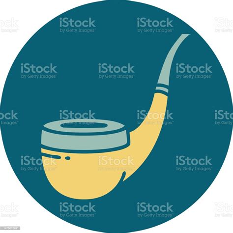 Iconic Tattoo Style Image Of A Smokers Pipe Stock Illustration - Download Image Now - Art ...