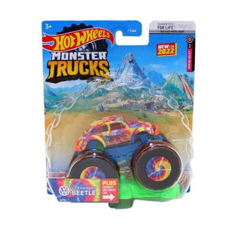 Hot Wheels Monster Trucks Scale Volkswagen Beetle Includes Connect And Crash Car Fred