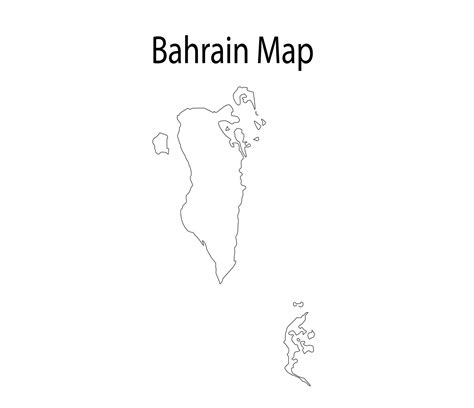 Bahrain Map Line Art Vector Illustration 15938536 Vector Art at Vecteezy