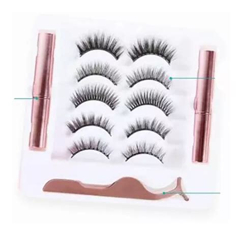 Kit De Pestañas Postizas 3d Magnéticas And Delineador De Ojos Mercadolibre