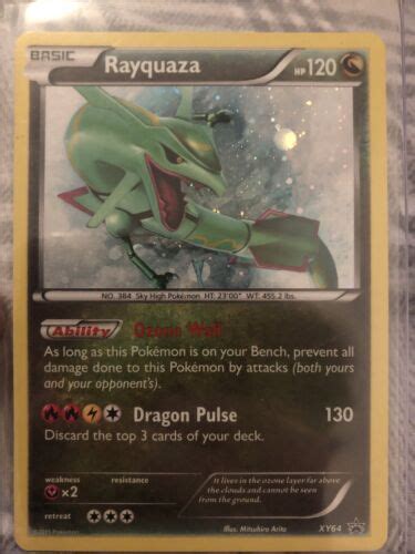 Rayquaza Holo Rare Legendary Pokemon Xy Dragon Black Star Promo Card