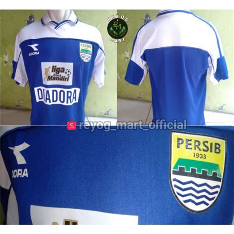 Jual JERSEY PERSIB DIADORA 2002 LIGA BANK MANDIRI HOME BIRU RETRO LOGO