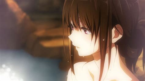 Black Hair Chitanda Eru Close Hyouka Nude Onsen Purple Eyes Wet HD