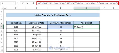 How To Illustrate The Aging Formula In Excel Using The If Function 4 Methods Exceldemy