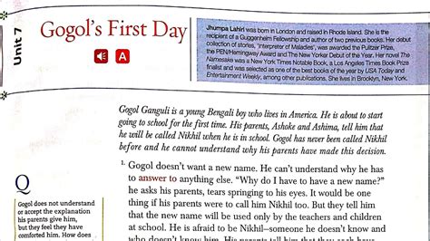 Gogol S First Day Story In Hindi By Jhumpa Lahiri Gulmohar Class