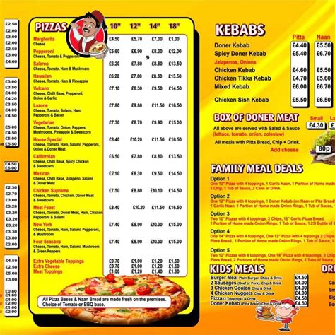 Menu At Turkish Kebab Pizza House Pizzeria Dromara