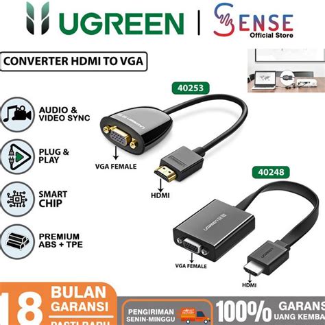 Jual Ugreen Converter Hdmi To Vga Vga To Hdmi For Laptop Tv Proyektor