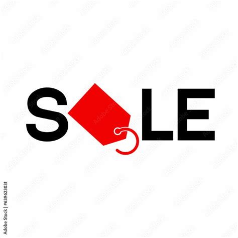 "Sale" word design with price tag symbol on letter A. Stock Vector | Adobe Stock