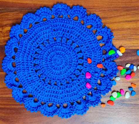 Raji S Craft Hobby Blue Lagoon Crochet Placemat Beginner Friendly Pattern