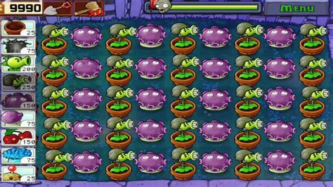 Plants Vs Zombies Gatling Pea Gloo Shroom Vs All Zombies