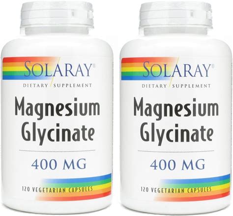 Amazon Magnesium Glycinate 400 Mg Solaray 120 VCaps Health