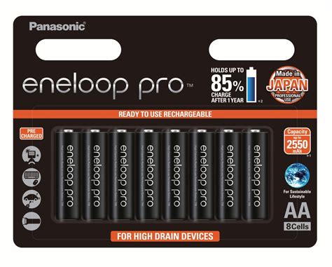 Panasonic Eneloop Pro Aa 8pk High Capacity 2550mah Batteries Camera House