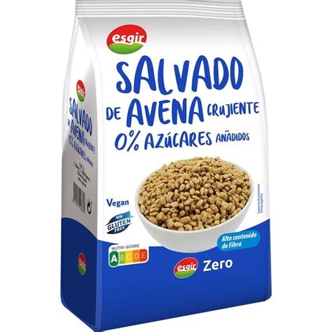 Salvado de avena crujiente sin gluten y 0 azúcares añadidos bolsa 300