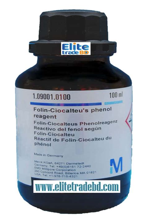 Folin ciocalteu's phenol reagent | Elite Scientific & Meditech Co.