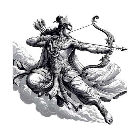 El dios hindú Sri Rama con arco y flechas Shree Ram Navami o