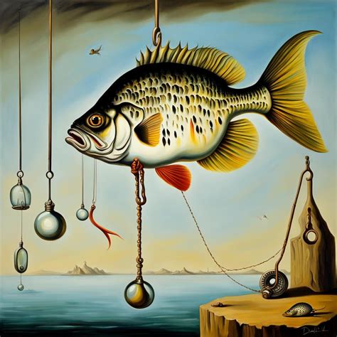 A Crappie Fish Caught On A Fishermans Hook Ai Generated Artwork