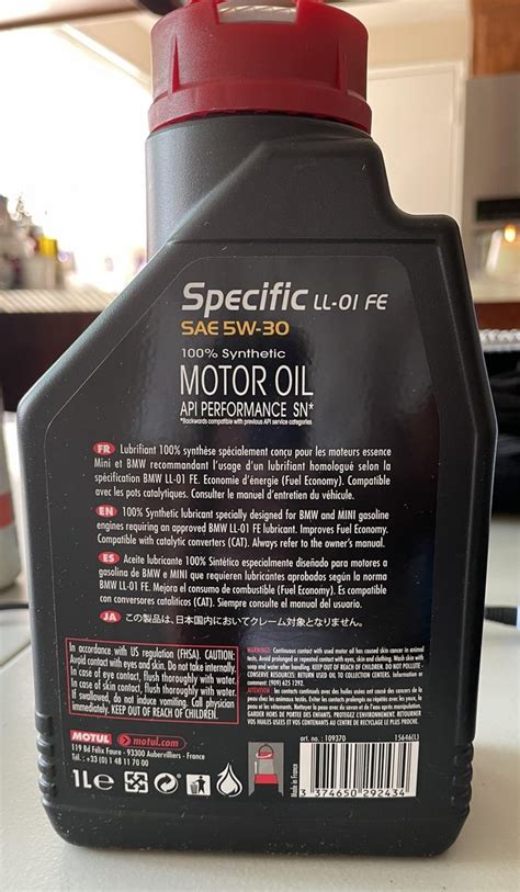 Motul Specific Ll 01 Fe 5w30 Voa Bobistheoilguy