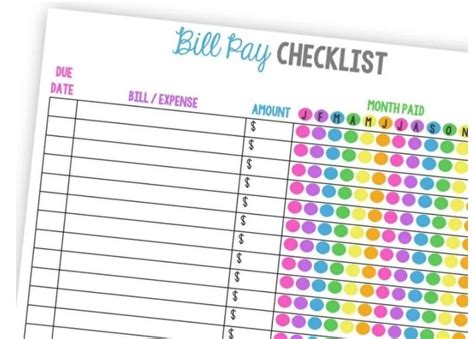 7 Free Monthly Bill Pay Checklist Pdfs Never Miss A Bill Again