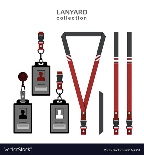 Red Elegant Lanyard Template For All Company Vector Image