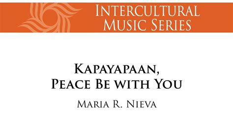 Kapayapaan Peace Be With You Maria R Nieva [sheet Music Video] Youtube